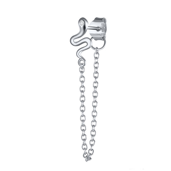 Wholesale Serpentine earrings, small snake earrings, ear bone clip, zircon snake head, ear clasp, no ear hole, ear clip