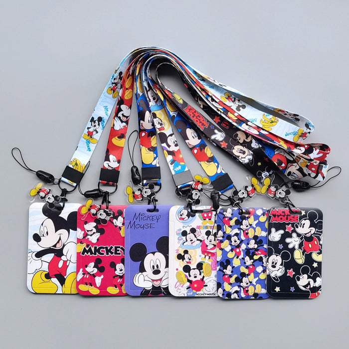 Wholesale Polyester Cartoon Print Card Holder With Lanyard For Student ID Work Badge Bus Card Everyday Resale
