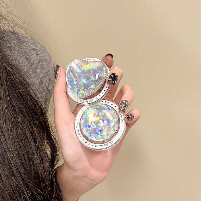 Wholesale Glass Laser Heart Pop-out Phone Grips