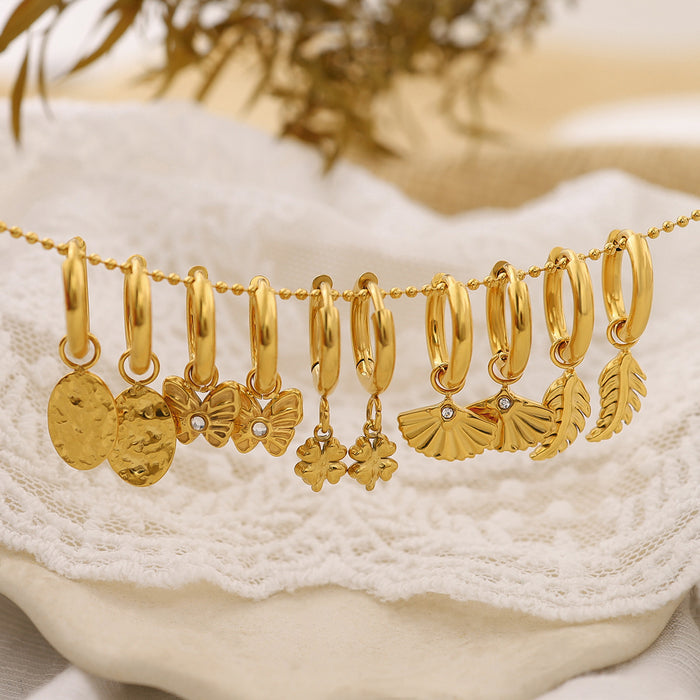 Wholesale Geometric Ear Buckle Fan-shaped Butterfly Diamond Ring Earrings Women's Earrings