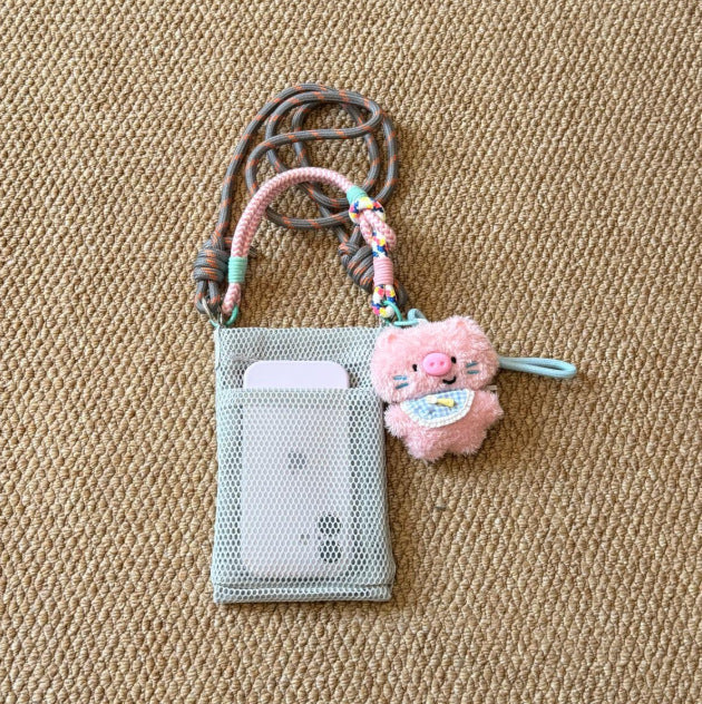 Wholesale Trendy Mesh Phone Bag Mint Green Crossbody Handbag MOQ≥2