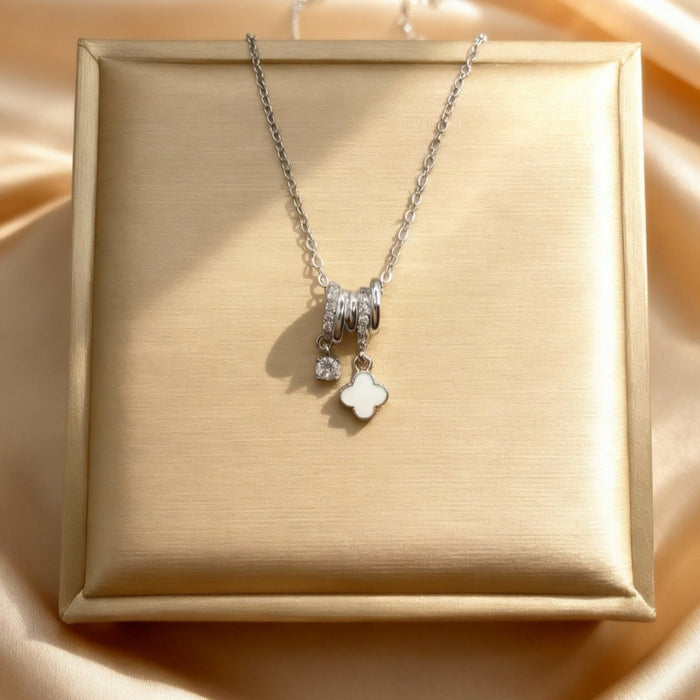 Wholesale Full Diamond Four-Leaf Clover Pendant Necklace for Women choker necklace