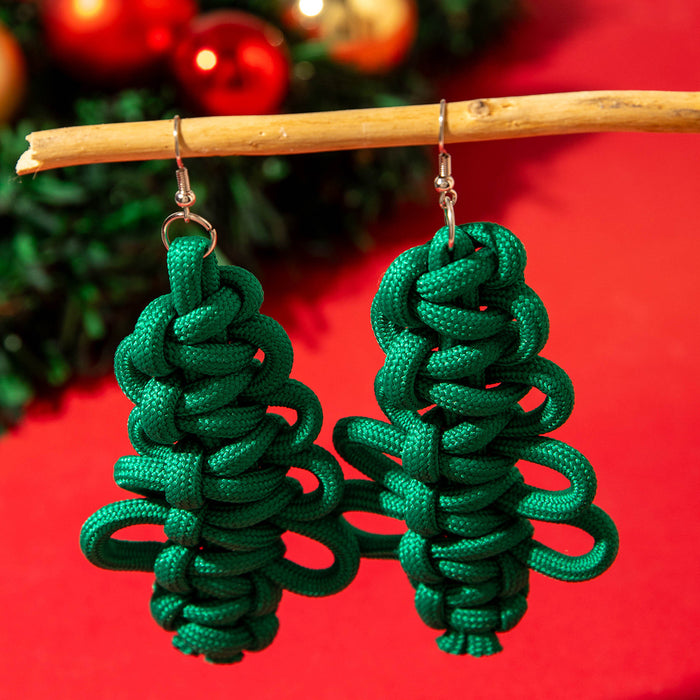 Wholesale Christmas Exaggerated Pendant Necklace Snowman Tree Resin Polyester Jewelry MOQ≥2