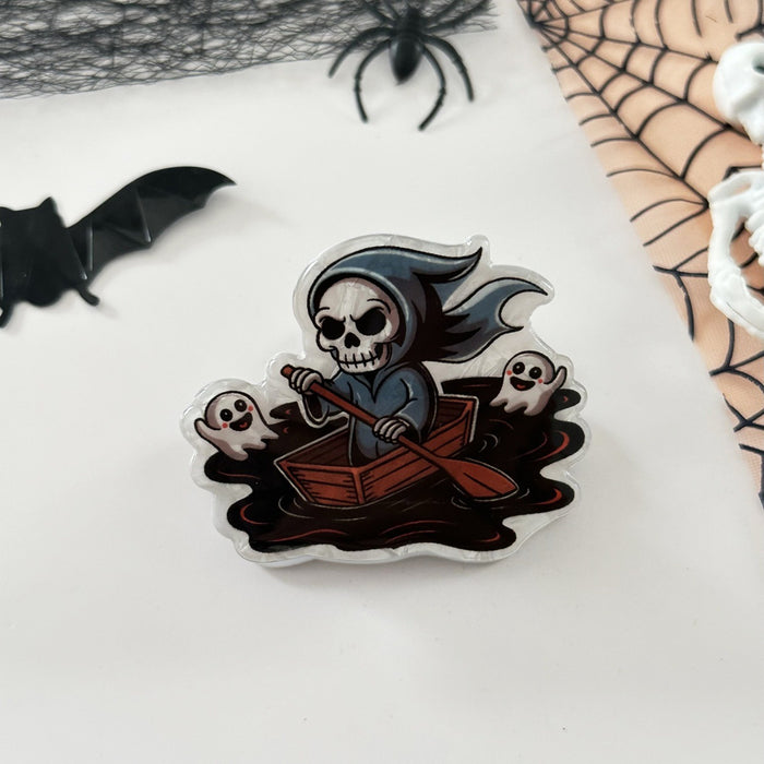 Wholesale headdress funny skull pumpkin clip witch hat ghost hairpin half-tied ponytail clip hair accessories