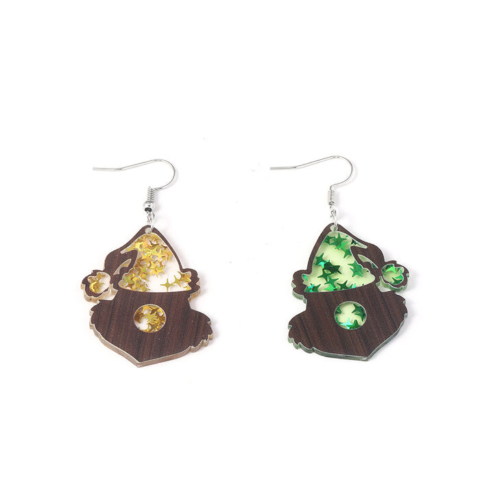 Wholesale Eco-friendly acrylic earrings  personality Christmas tree stars earrings