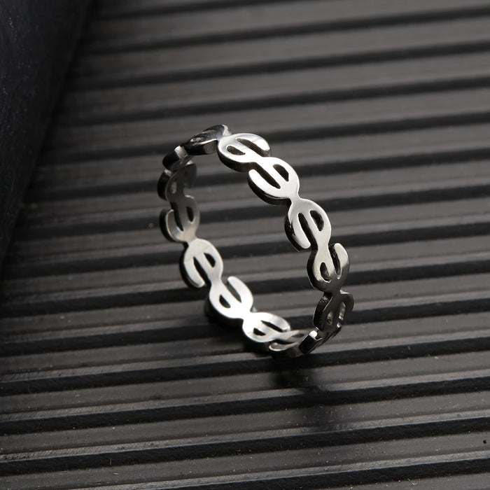 Wholesale New stainless steel copper coin ring creative dollar sign opening adjustable hand jewelry for women