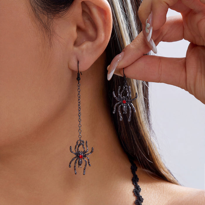 Wholesale Orange Skull Tassel Earrings Party Jewelry Accessory Alloy Electroplated