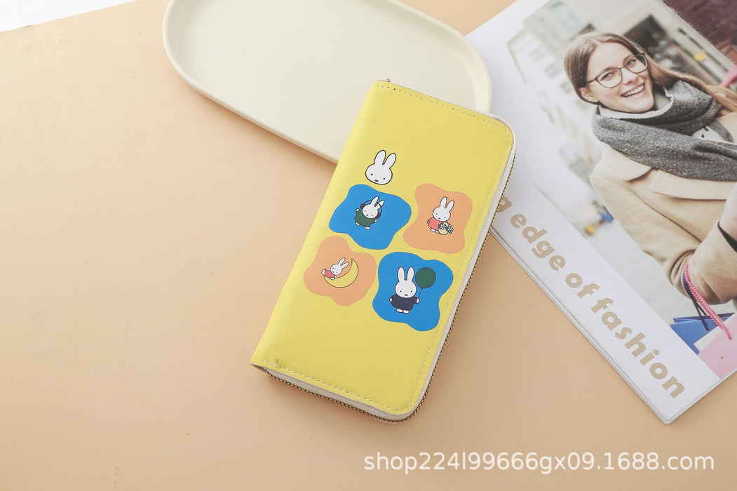 Wholesale PU Leather Cartoon Rabbit Coin Purse Card Holder Wallet Color Block Everyday Fashion Accessory