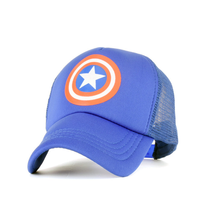 Wholesale 2-8 years old children's net cap summer cartoon print baseball cap outdoor sports breathable cap with net