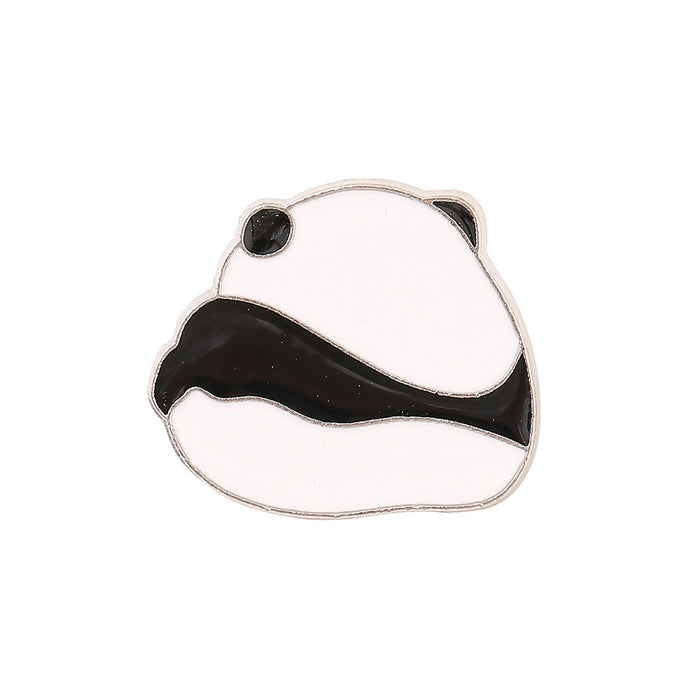 Wholesale Electroplated Metal Panda Brooch Cute Cartoon Animal Lapel Pin Stylish Fashion Accessory For Women Gift