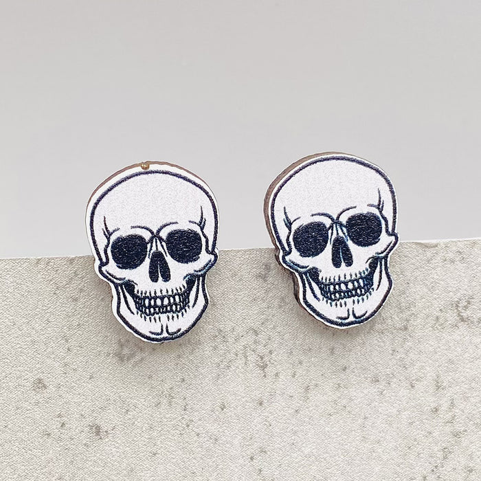 Wholesale  Earrings Horror Pumpkin Ghost Bat Wooden Earrings