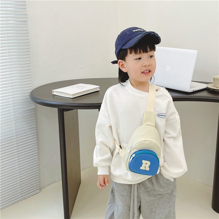 Wholesale Children's bag, letter contrasting chest bag, stylish baby change, nylon crossbody bag