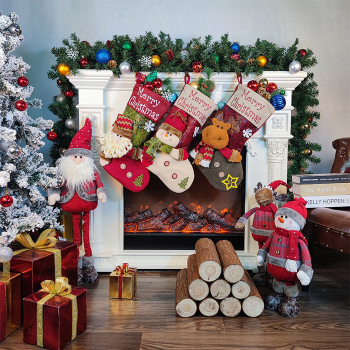 Wholesale Big head doll Christmas stocking cartoon decoration Christmas stocking candy gift bag gift bag pendant