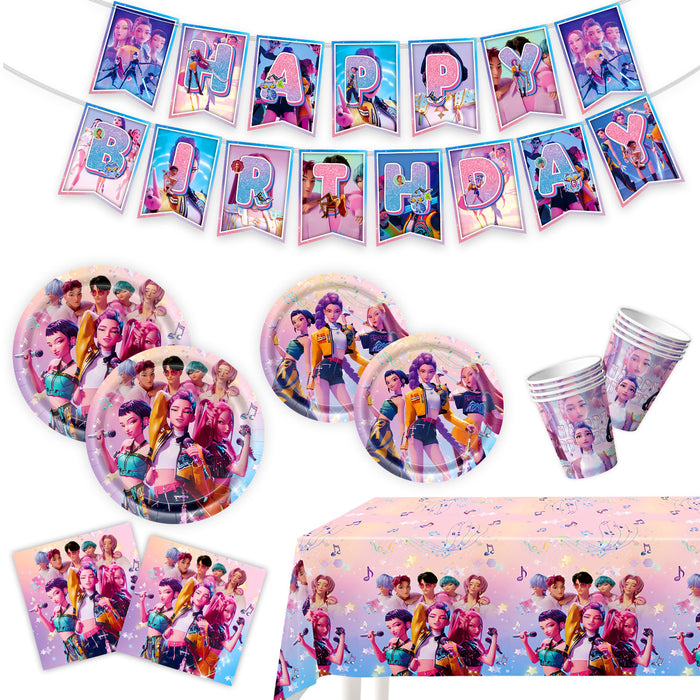 Wholesale Witch Theme Birthday Party Supplies Set Paper Plates,  Tissues,  Tablecloths Decorations