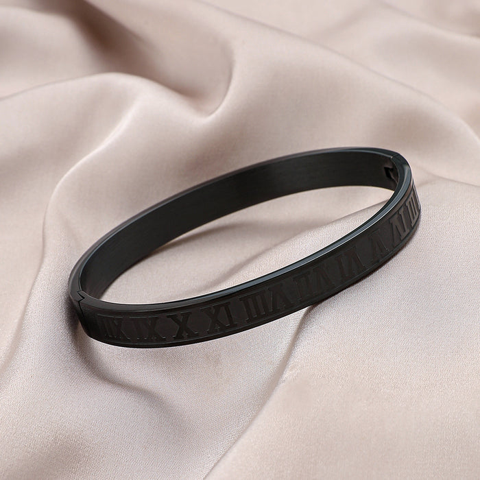 Wholesale Casual and high-end titanium steel numeral Roman bracelet