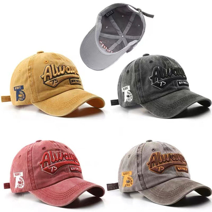 Wholesale Water-washed distressed letter embroidery sun-shading baseball cap