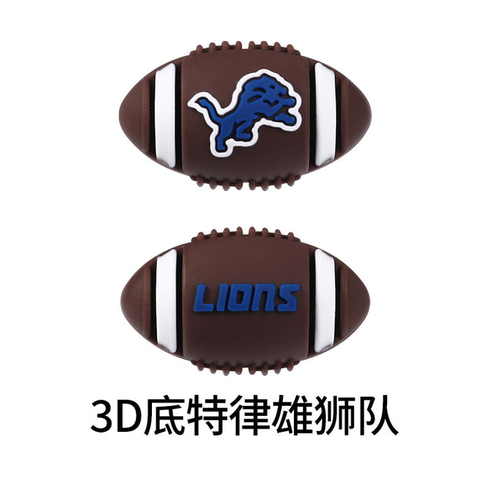 Wholesale 20pcs Rugby team silicone beads team three-dimensional loose beads sports silicone beads