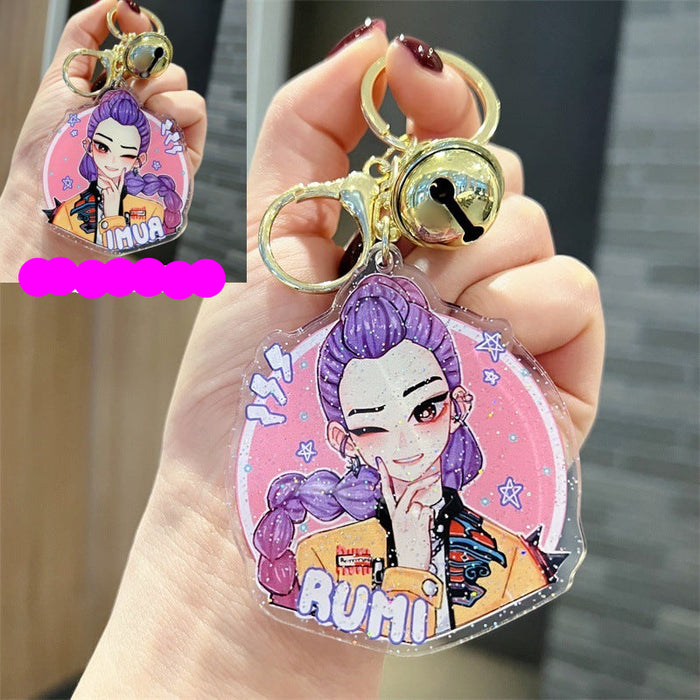 Wholesale 5 PCS KPOP double-sided cute cartoon print acrylic keychains