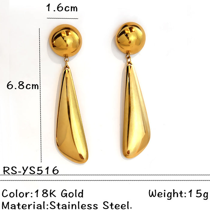 Wholesale Stainless Steel Geometric Teardrop Luxury Earrings