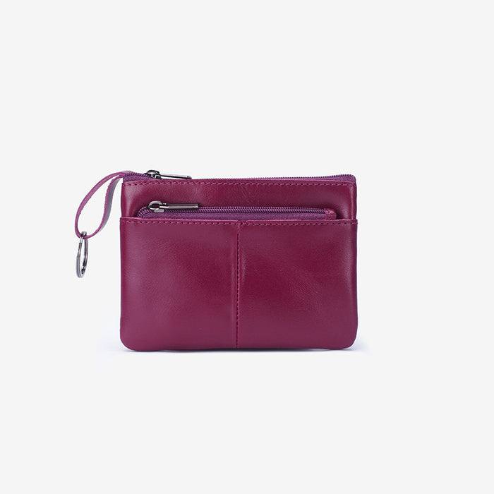 Wholesale Genuine Leather Men's Simple Coin Purse Women's Zipper Hand Wallet Vintage Short Cowhide Card Bag