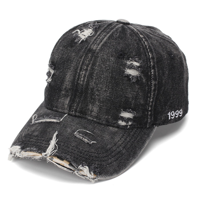 Wholesale Distressed Denim Baseball Cap Unisex Sun Protection Street Style Fashion Accessory