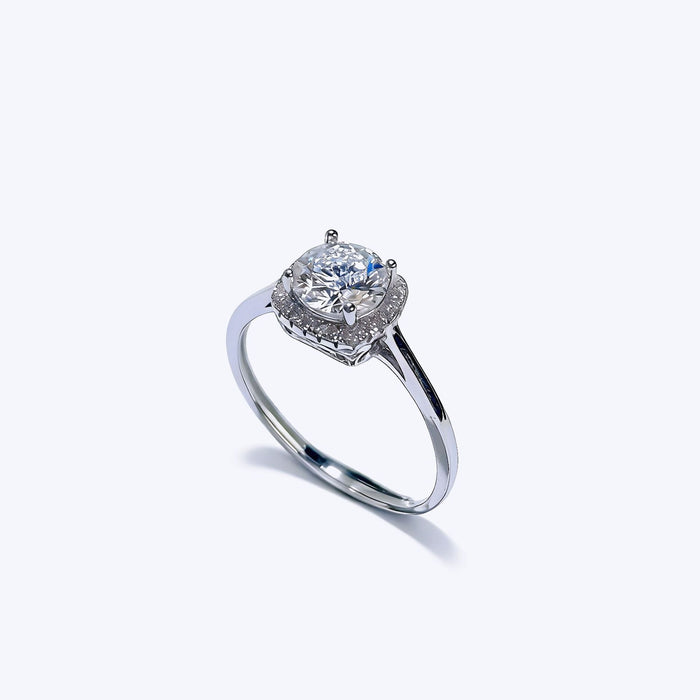 Wholesale 925 Silver Moissanite Ring Adjustable Open Design Stylish Jewelry Accessory