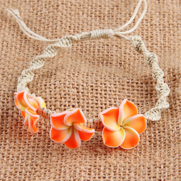 Wholesale Handmade Soft Clay Egg Flower Shell Jewelry Set Pink Beach Style Fashion Accessory