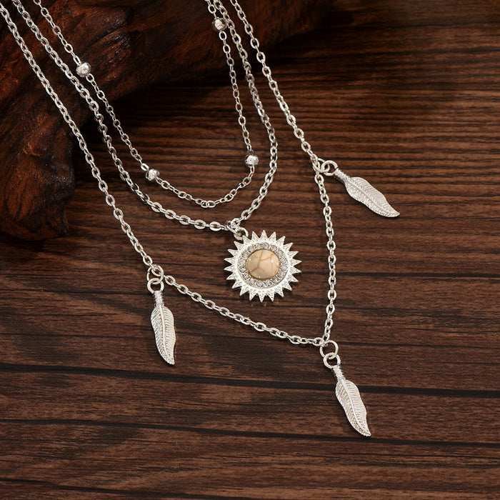 Wholesale Creative retro necklace alloy pendant multi-layer necklace