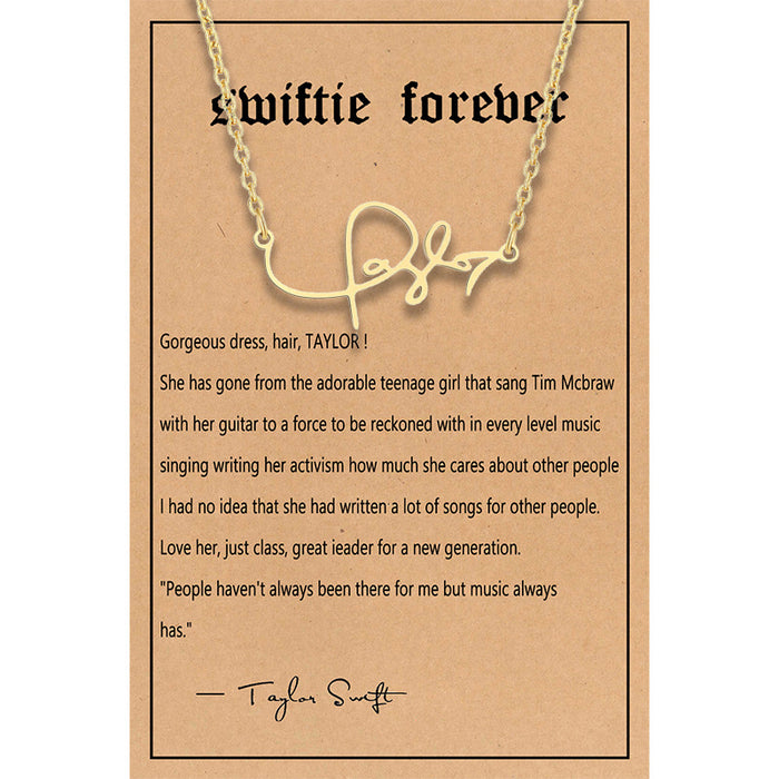 Wholesale Music necklace, stainless steel, gold letters, titanium steel pendant necklace