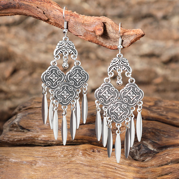 Wholesale Bohemian Tassel Earrings Alloy Geometric Electroplated Party Jewelry Accessory MOQ≥2