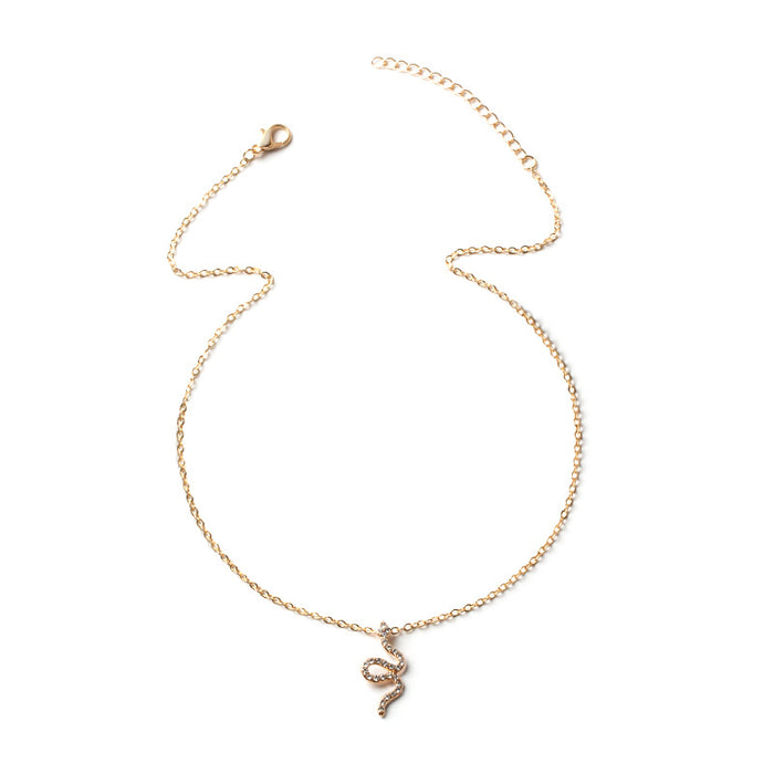 Wholesale Creative Jewelry Multi layer Serpentine Stacked Necklace Clavicle Chain Versatile Alloy Pendant Sweater Chain