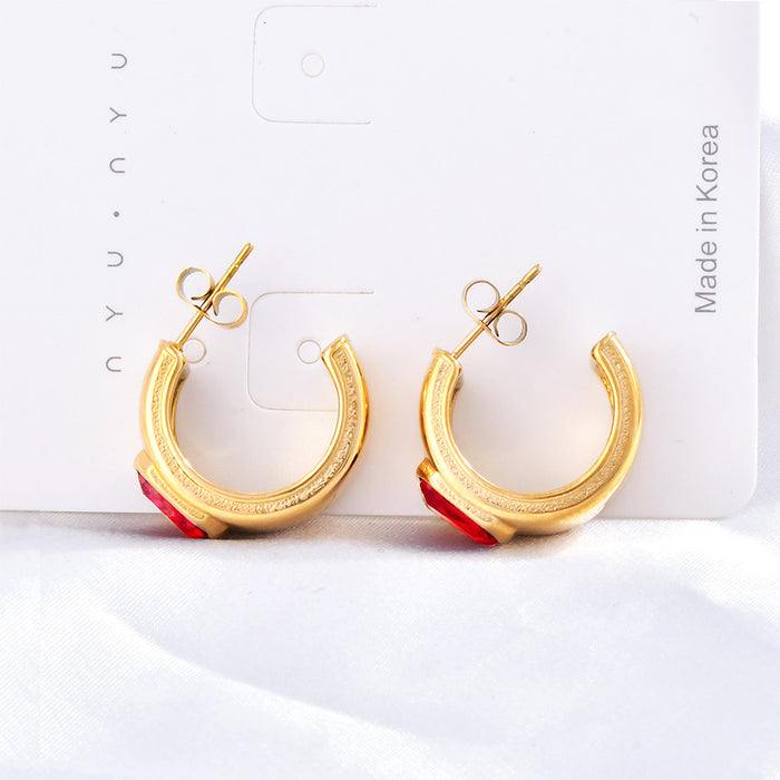 Wholesale Stainless Steel Earrings with Zircon