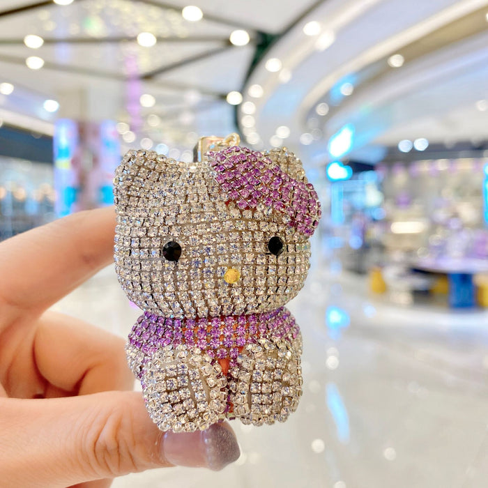 Wholesale diamond-encrusted cute doll car keychain fashion ladies bag pendant JDC-KC-ShuoT002