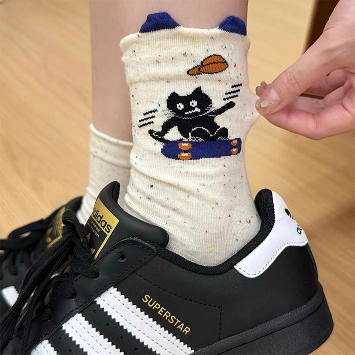 Wholesale Funny cartoon socks, children's cotton thin style, mid tube socks, long tube socks, cute summer