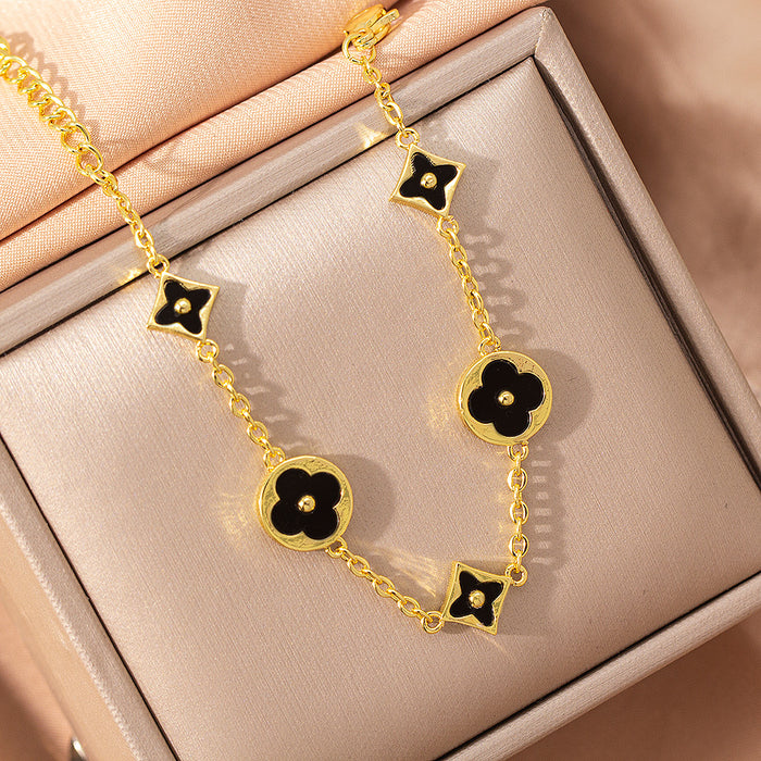 Wholesale Women's Four-Leaf Clover choker necklace Earrings Bracelet Set