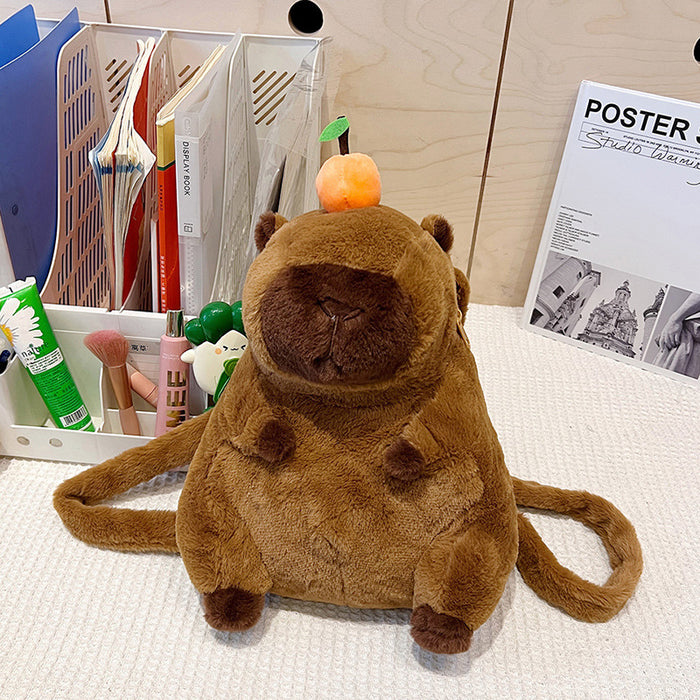 Wholesale Plush Bag Double Backpack Children' s Bag Cute Animal Doll Backpack Cartoon Doll