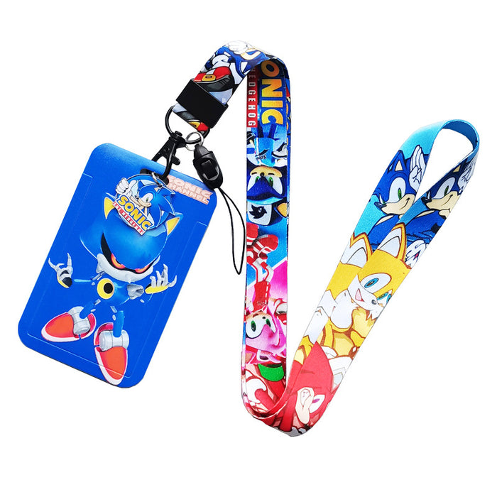 Wholesale 10pcs Students cartoon Lanyard Keychain Card Set