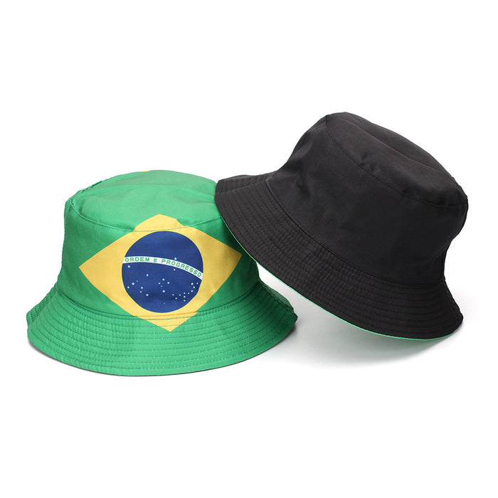 Wholesale World Cup Fan Cheering Flag Print Bucket Hat