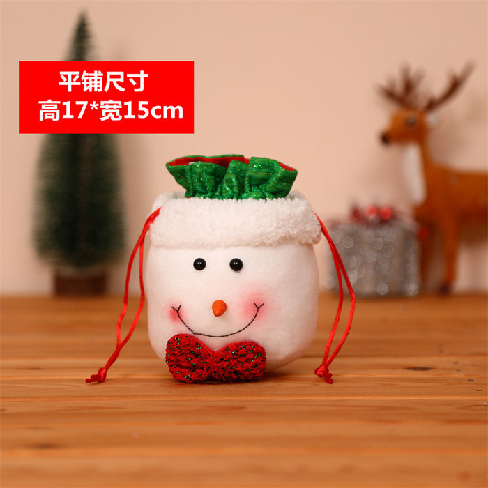 Wholesale Christmas Neck Gift Bag Happy Decal Flower Handbag Candy Bag Cartoon Children' s Handbag Apple Bag Gift Bag