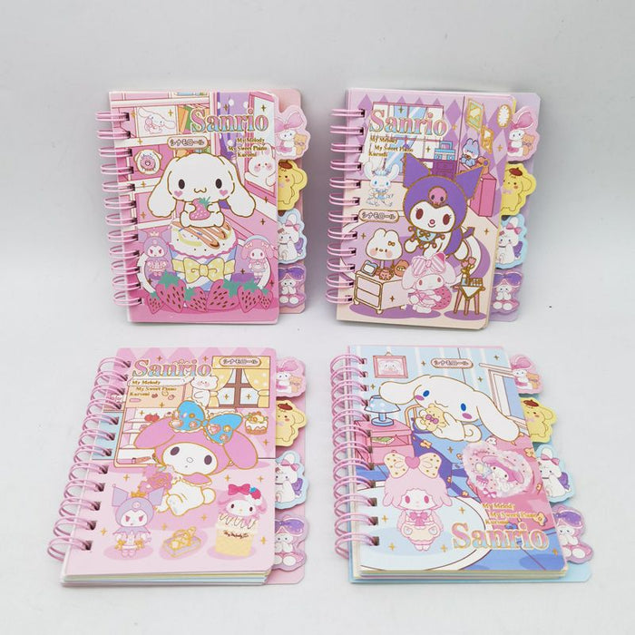 Wholesale Cute cartoon notebook with dividers and spirals