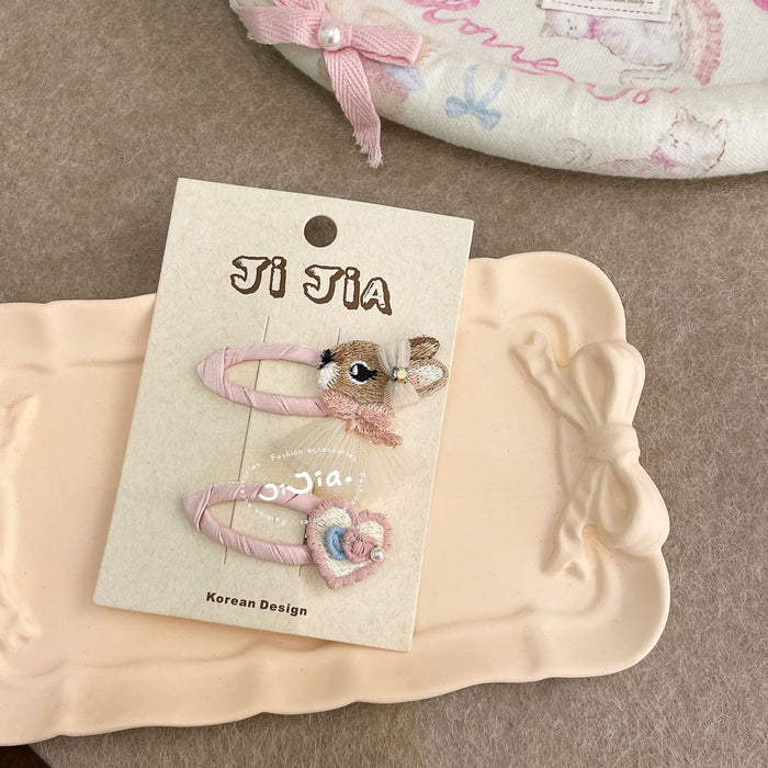 Wholesale Pink Love Butterfly Bunny Clip All-match Children's Hair Accessories