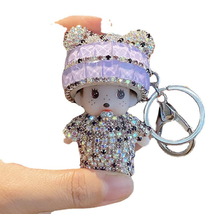 Wholesale Diamond-encrusted Cute Plush Doll Keychain JDC-KC-ManL002