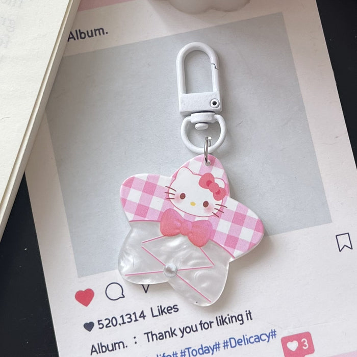 Wholesale  All-match Pink  Star Keychain