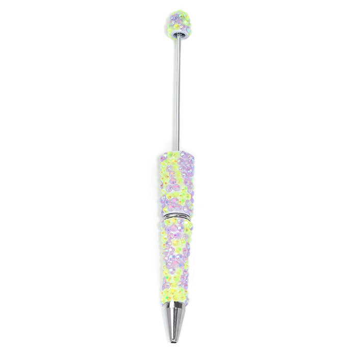 Wholesale Creative DIY full diamond beaded ballpoint pen multicolor plastic beaded pen hand-set diamond beaded pen