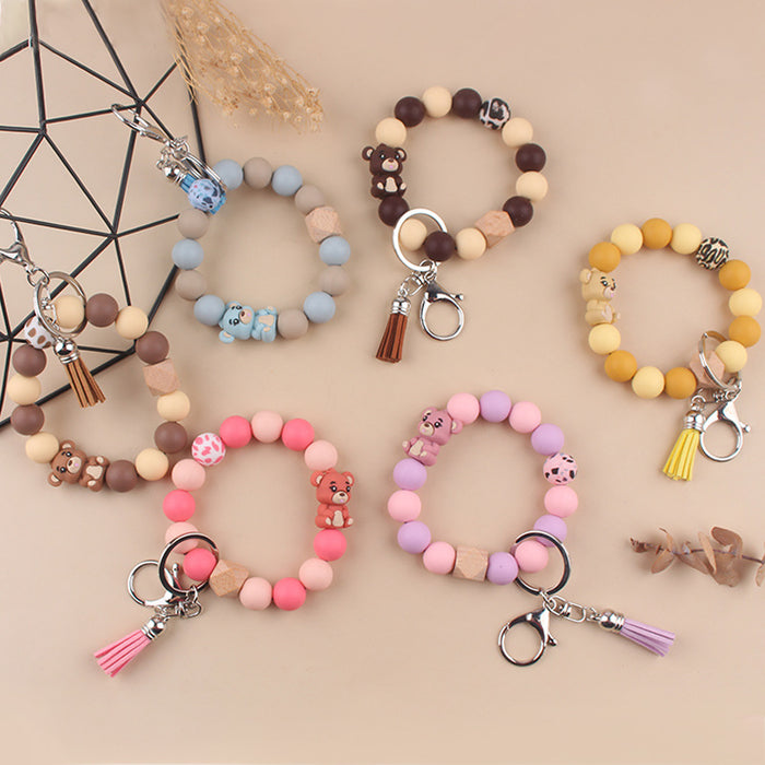 Wholesale Cartoon Bear Silicone Keychain