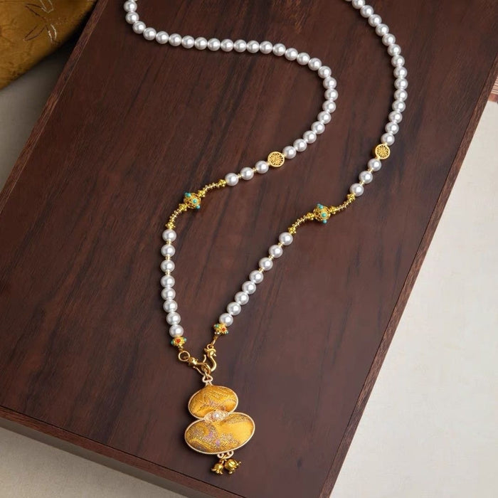 Wholesale Pink Gourd beaded Necklace long necklace Accessory for Women