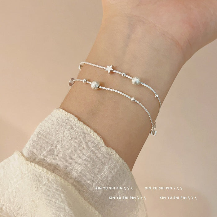 Wholesale Double layered pearl bracelet for girls, new niche design, versatile bracelet accessory