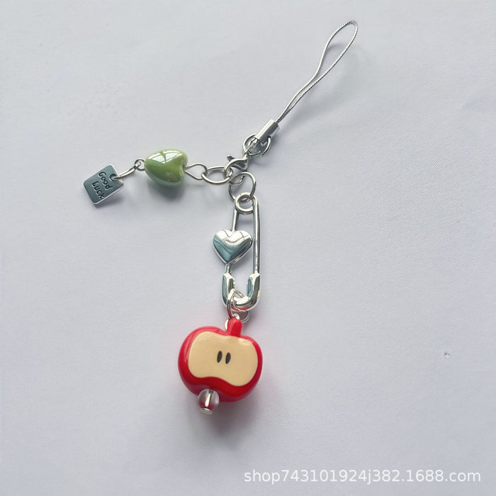 Wholesale Creative fruit-shaped phone charms keychains