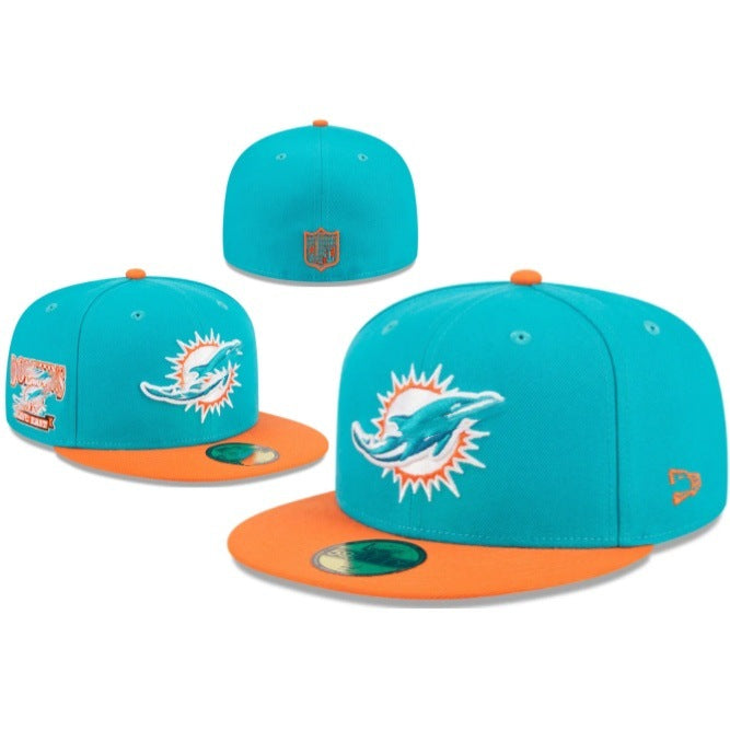 Wholesale Football fully enclosed large head circumference baseball cap outdoor non-adjustable flat brim hat