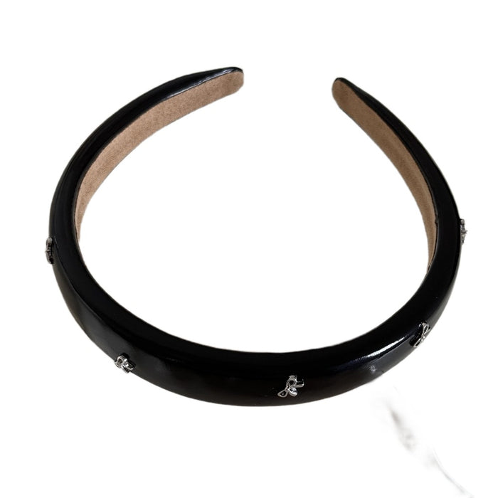 Wholesale Sweet Color Girl silver Small Bow Leather Hair Clips